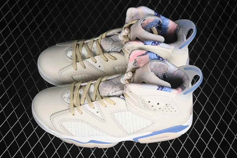 All categories Air Jordan Jordan series basketball shoes Air Jordan 6 Atmos x Air Jordan 6 Retro "Sashiko" AJ6 Joe 6 milk white blue Sashiko embroidery IR7255-110